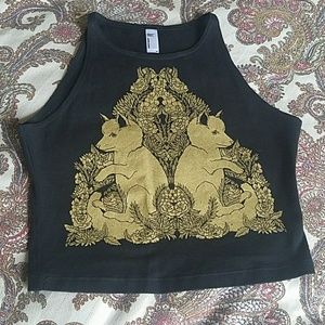 Black and gold graphic crop